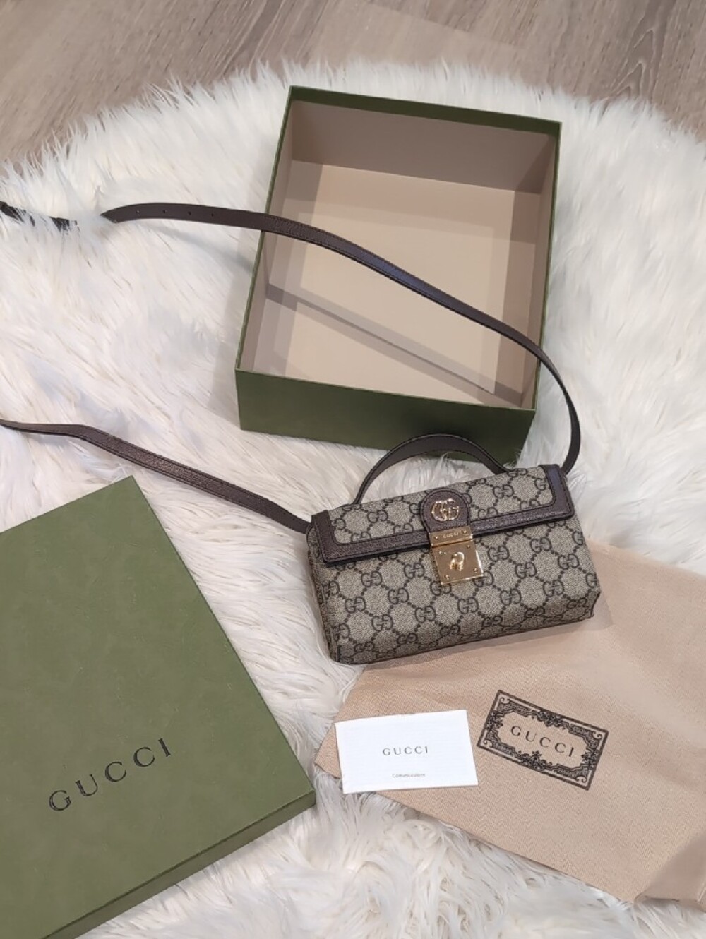 Gucci Ophidia GG Supreme Mini Top Handle Shoulder Bag